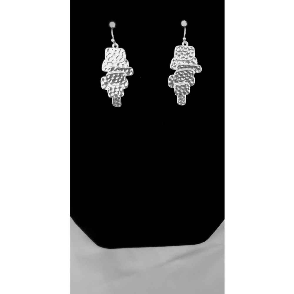 Reticulated Silver Dangle Earrings